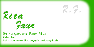 rita faur business card